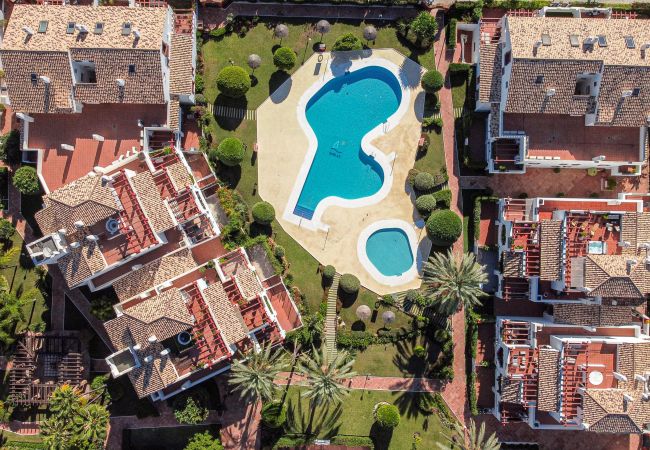 View over the urbanisation Noray  Apartment in San Pedro de Alcántara - Seaside 3 bedroom Penthouse Next to the Beach in San Pedro